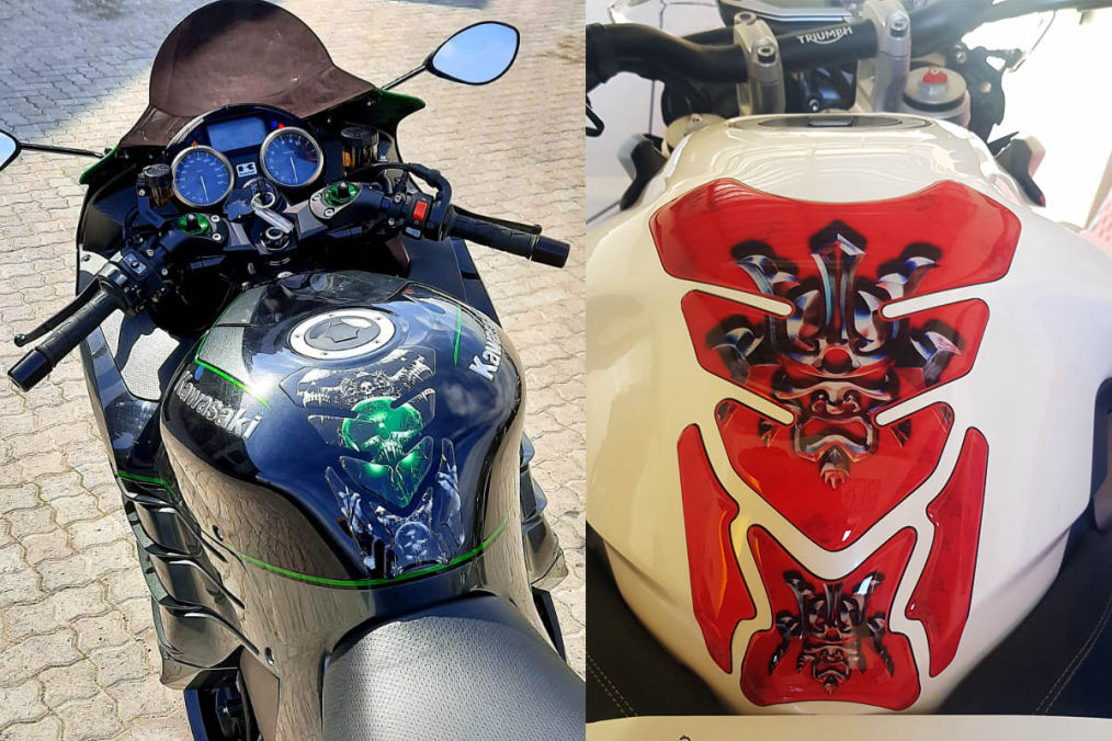Motorcycle tank pads